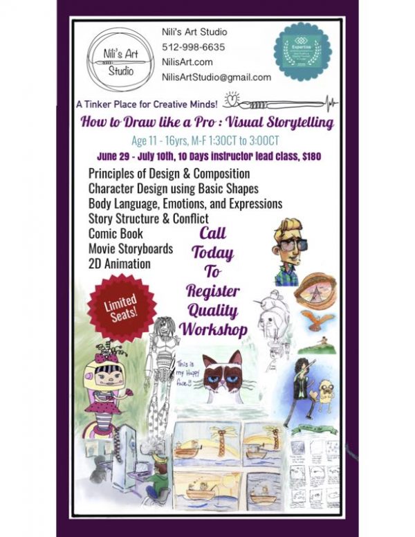 2020 Summer Workshop - Visual Storytelling, Best Art Class in North Austin, Cedar Park